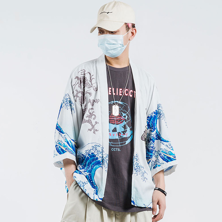 Chemise Japonaise Kimono "Kanagawa"