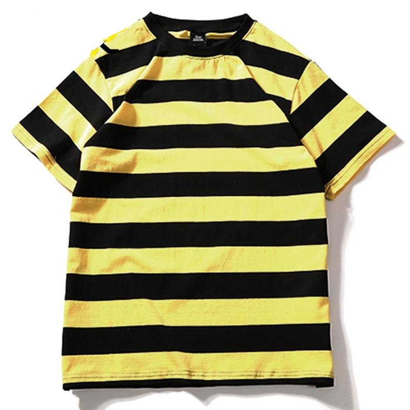 T-Shirt Rayé Jaune Et Noir