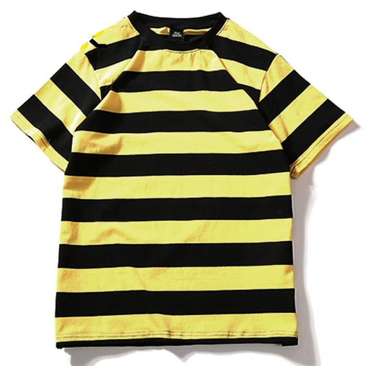 T-Shirt Rayé Jaune Et Noir