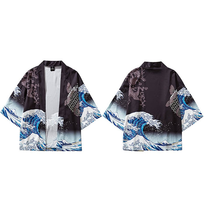 Chemise Japonaise Kimono "Kanagawa"
