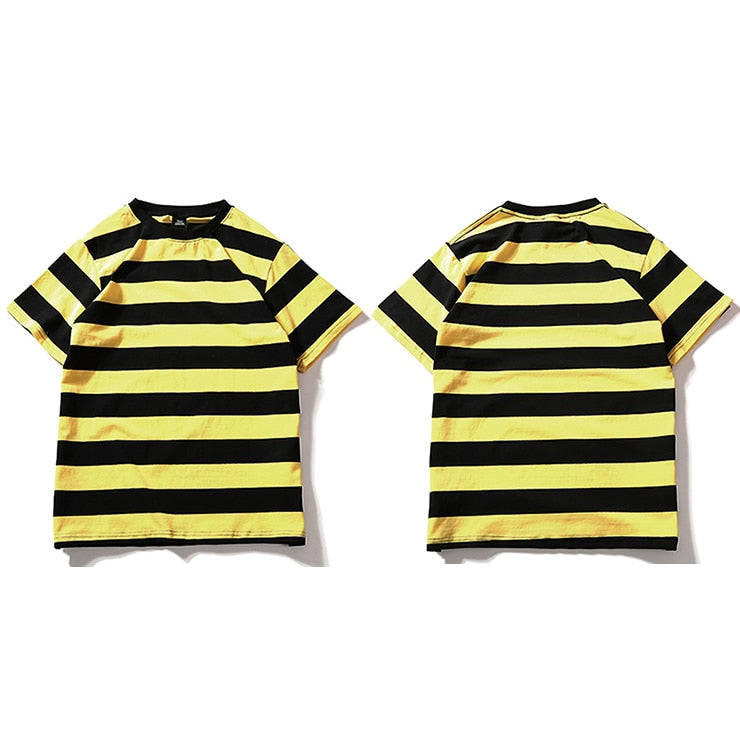 Tee Shirt Rayé Jaune Et Noir