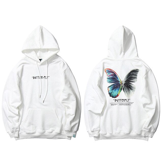 Sweat Blanc Papillon Dans Le Dos
