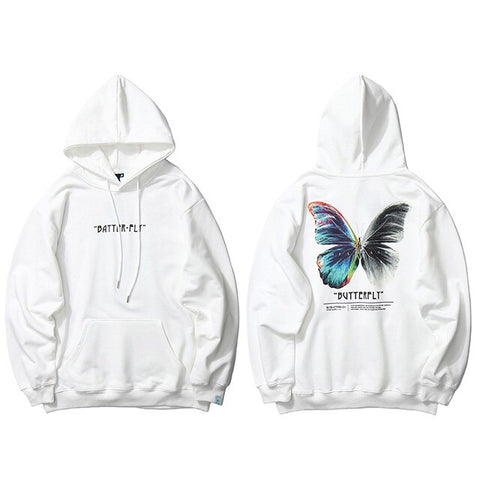 Sweat Blanc Papillon Dans Le Dos