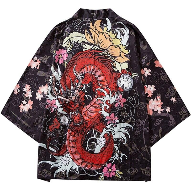 Manteau Veste Kimono Pour Homme Haut Cardigan Chemise Rétro Japonaise Avec Manches 3/4 ZS904 Personnalisé Avec Photos Texte Motif  Conception Multi Images